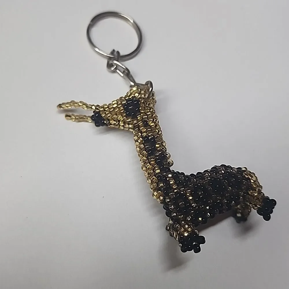 Beaded Guatemalan Giraffe Keychain